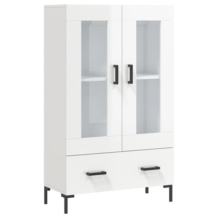 Dulap Înalt, Alb Extralucios, 69,5X31X115 Cm, Lemn Prelucrat