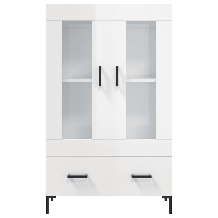 Dulap Înalt, Alb Extralucios, 69,5X31X115 Cm, Lemn Prelucrat
