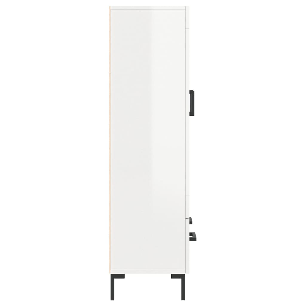 Dulap Înalt, Alb Extralucios, 69,5X31X115 Cm, Lemn Prelucrat