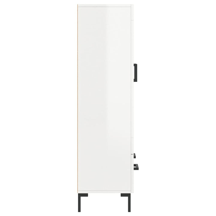 Dulap Înalt, Alb Extralucios, 69,5X31X115 Cm, Lemn Prelucrat