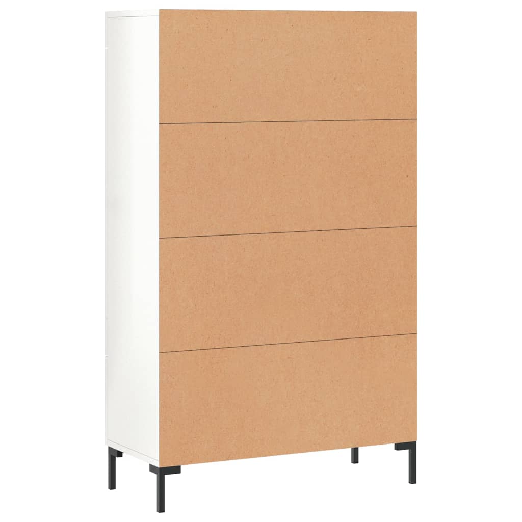 Dulap Înalt, Alb Extralucios, 69,5X31X115 Cm, Lemn Prelucrat