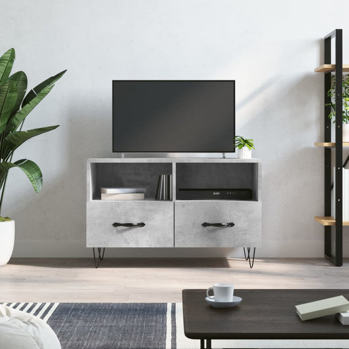 Comodă Tv, Stejar Fumuriu, 80X36X50 Cm, Lemn Prelucrat