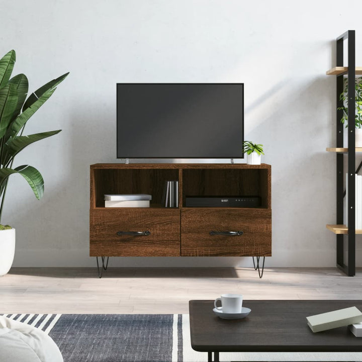Comodă Tv, Stejar Fumuriu, 80X36X50 Cm, Lemn Prelucrat