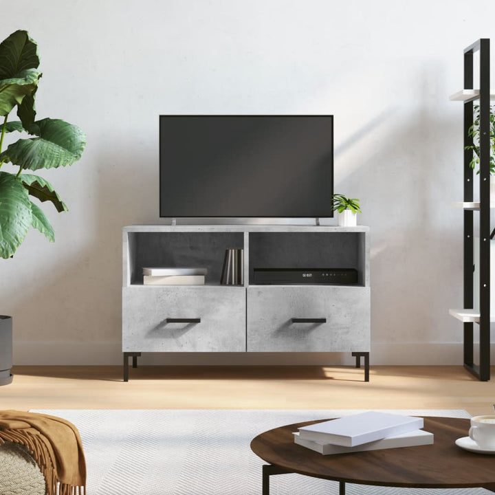 Comodă Tv, Gri Sonoma, 80X36X50 Cm, Lemn Prelucrat