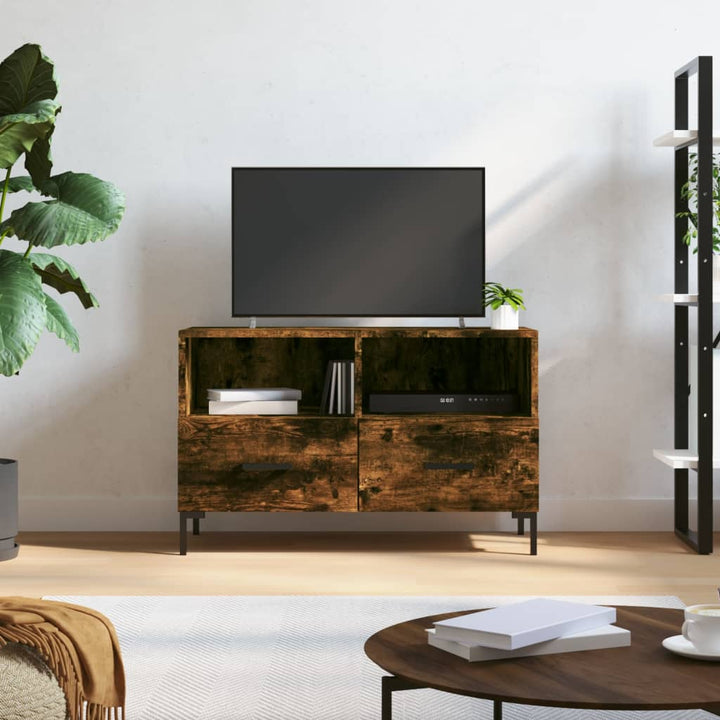 Comodă Tv, Gri Sonoma, 80X36X50 Cm, Lemn Prelucrat