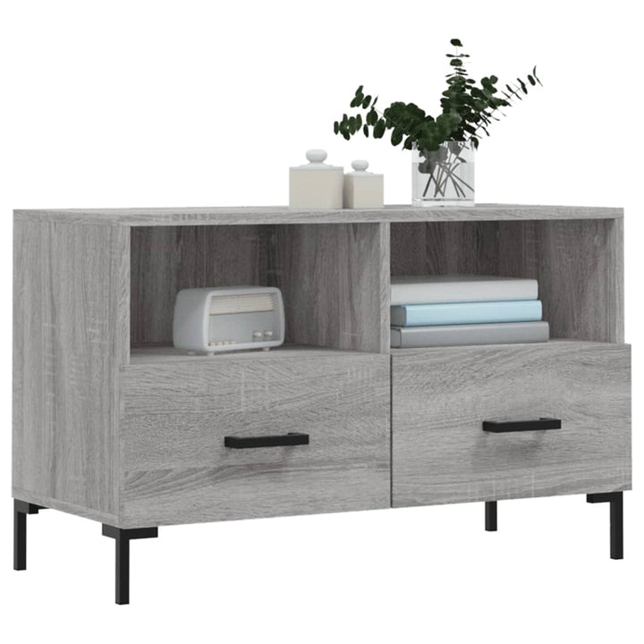 Comodă Tv, Gri Sonoma, 80X36X50 Cm, Lemn Prelucrat