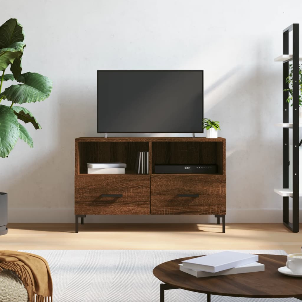 Comodă Tv, Gri Sonoma, 80X36X50 Cm, Lemn Prelucrat