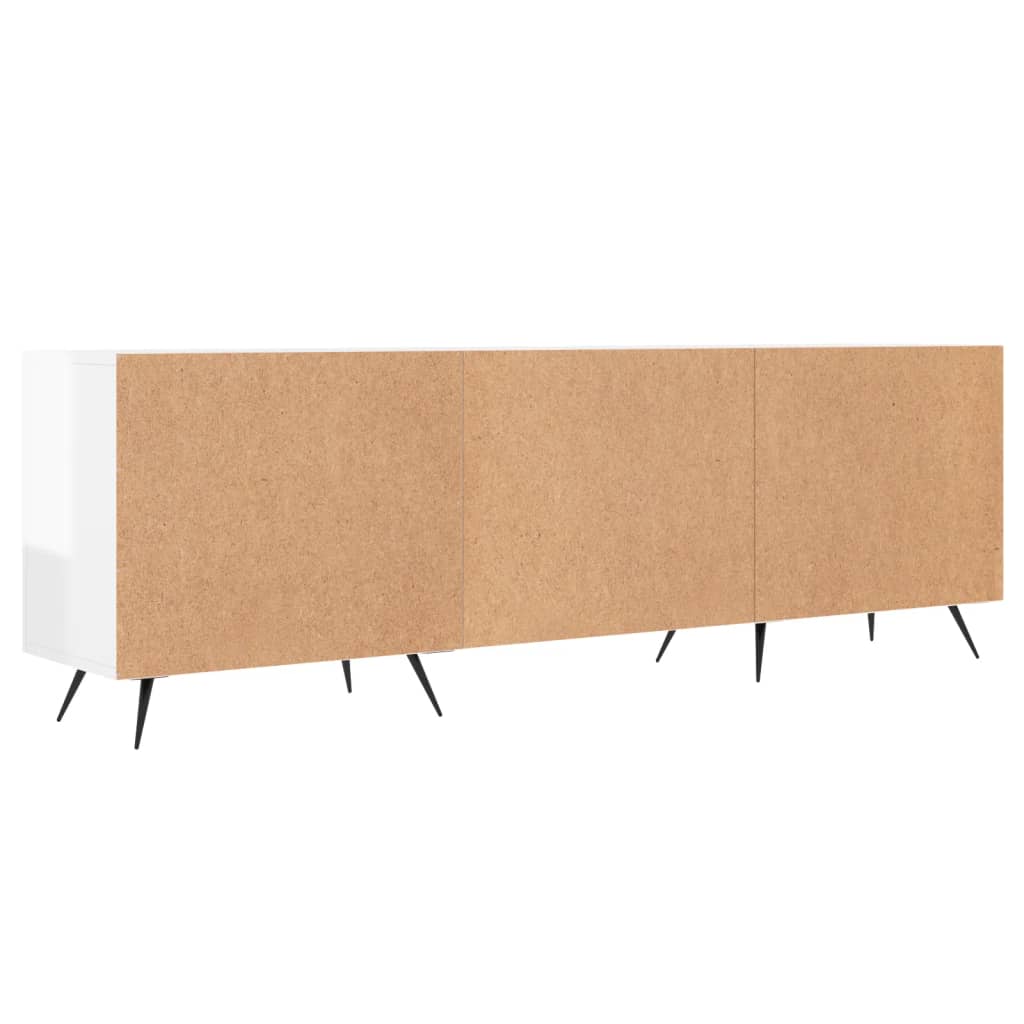 Comodă Tv, Alb Extralucios, 150X30X50 Cm, Lemn Compozit