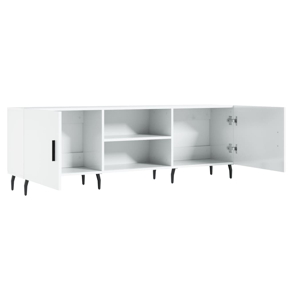 Comodă Tv, Alb Extralucios, 150X30X50 Cm, Lemn Compozit