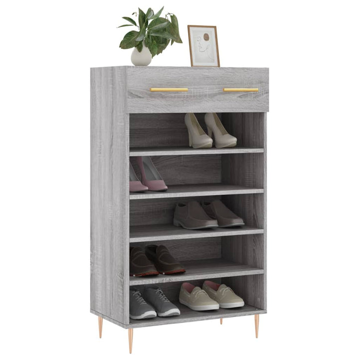 Pantofar, Gri Sonoma, 60X35X105 Cm, Lemn Prelucrat