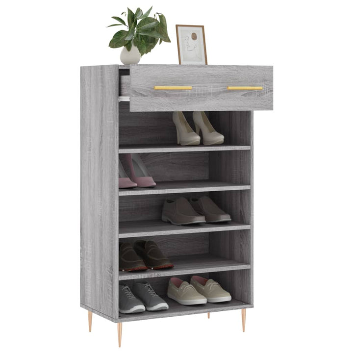 Pantofar, Gri Sonoma, 60X35X105 Cm, Lemn Prelucrat