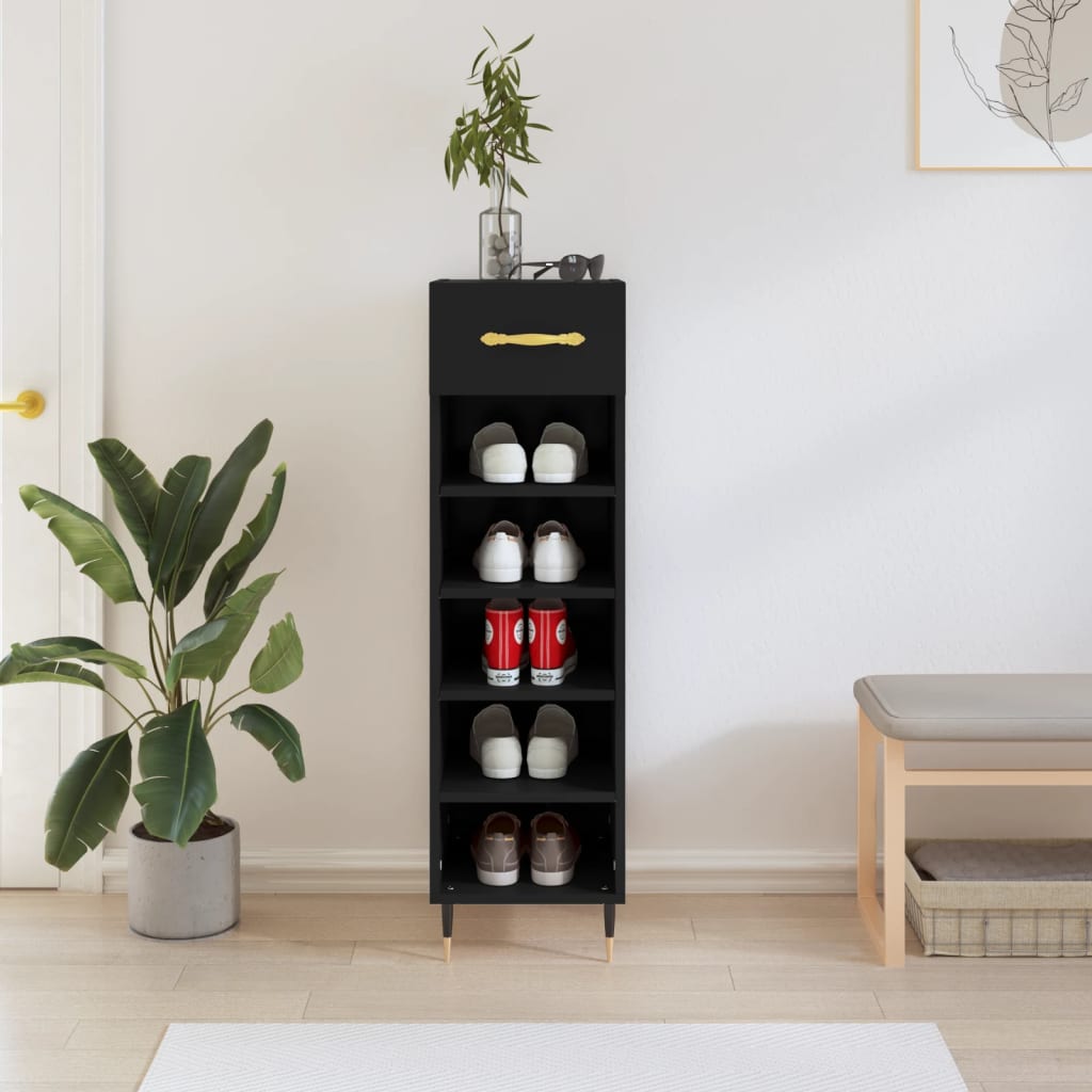 Pantofar, Alb Extralucios, 30X35X105 Cm, Lemn Prelucrat