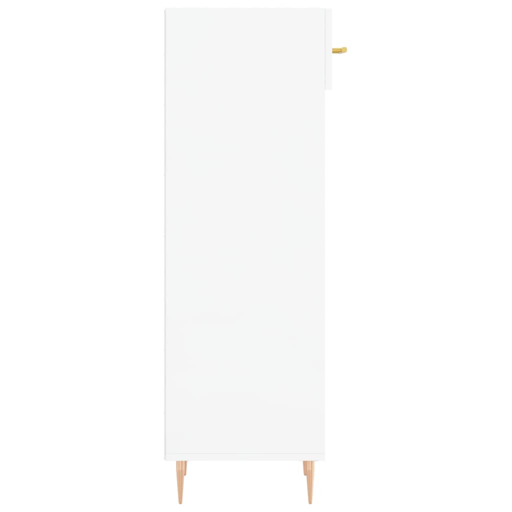 Pantofar, Alb Extralucios, 30X35X105 Cm, Lemn Prelucrat