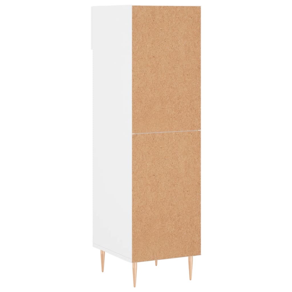 Pantofar, Alb Extralucios, 30X35X105 Cm, Lemn Prelucrat