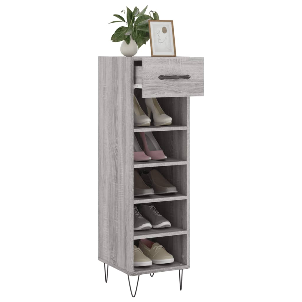 Pantofar, Gri Sonoma, 30X35X105 Cm, Lemn Compozit