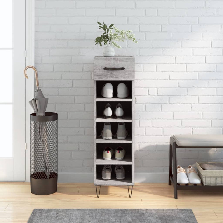 Pantofar, Gri Sonoma, 30X35X105 Cm, Lemn Compozit