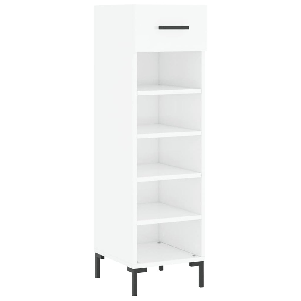 Pantofar, Alb Extralucios, 30X35X105 Cm, Lemn Prelucrat