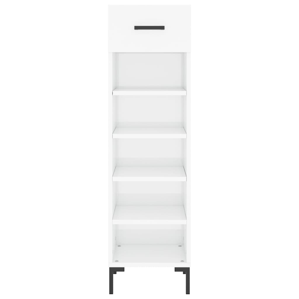 Pantofar, Alb Extralucios, 30X35X105 Cm, Lemn Prelucrat