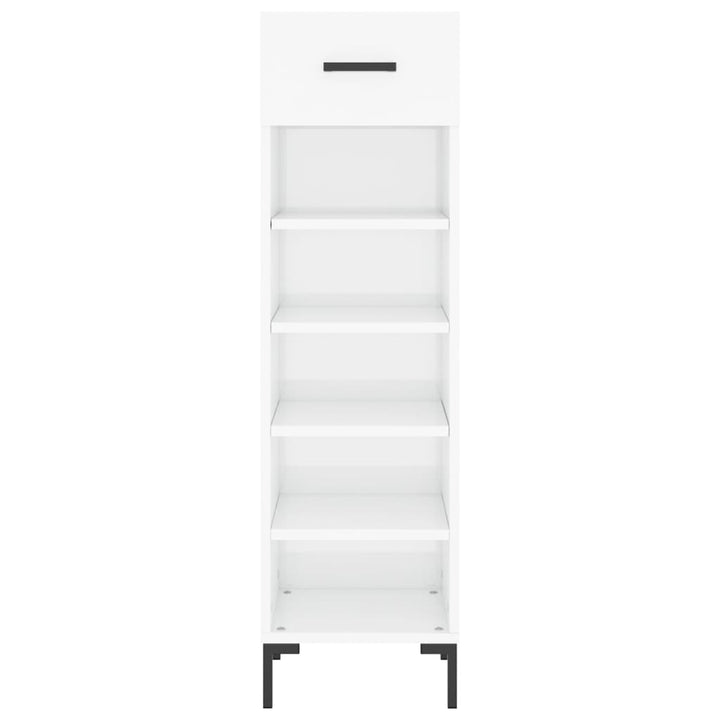 Pantofar, Alb Extralucios, 30X35X105 Cm, Lemn Prelucrat