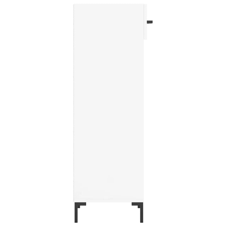 Pantofar, Alb Extralucios, 30X35X105 Cm, Lemn Prelucrat