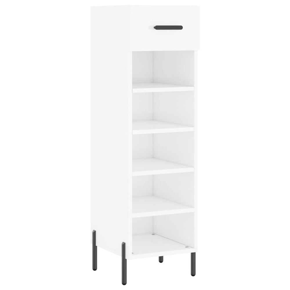 Pantofar, Alb Extralucios, 30X35X105 Cm, Lemn Prelucrat