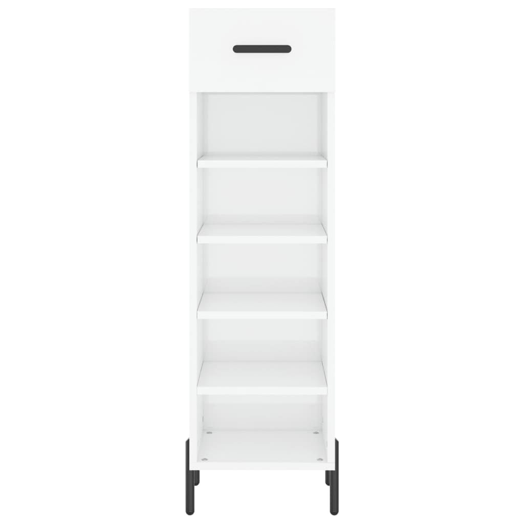 Pantofar, Alb Extralucios, 30X35X105 Cm, Lemn Prelucrat