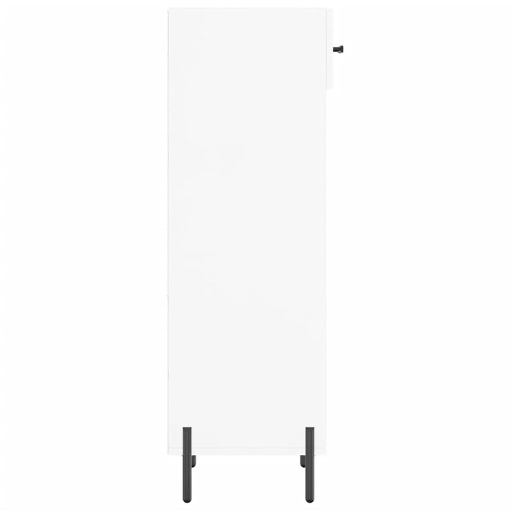 Pantofar, Alb Extralucios, 30X35X105 Cm, Lemn Prelucrat