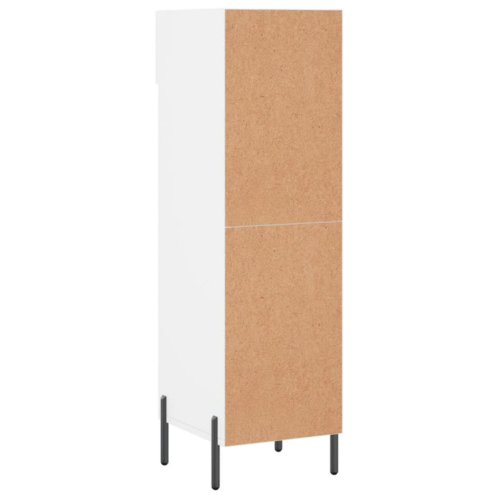 Pantofar, Alb Extralucios, 30X35X105 Cm, Lemn Prelucrat