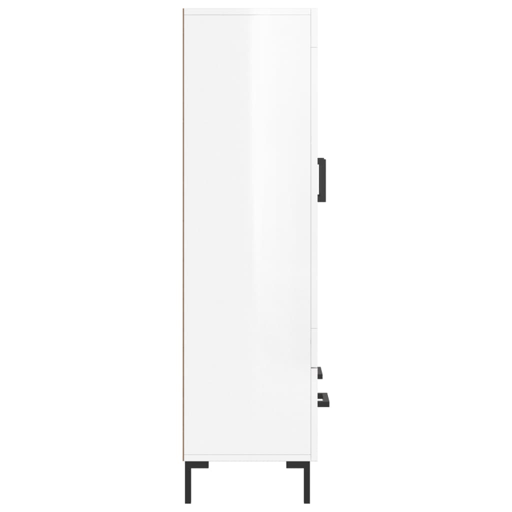 Dulap Înalt, Alb Extralucios, 69,5X31X115 Cm, Lemn Prelucrat