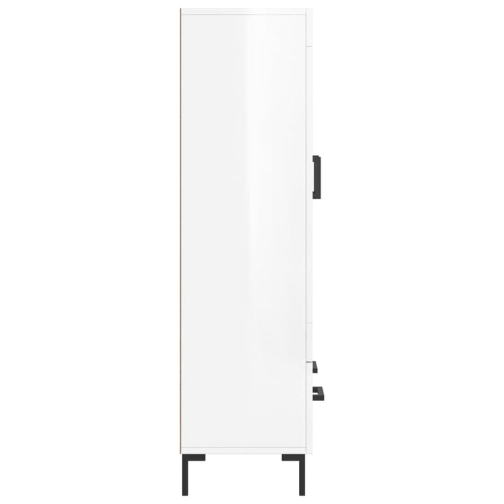 Dulap Înalt, Alb Extralucios, 69,5X31X115 Cm, Lemn Prelucrat