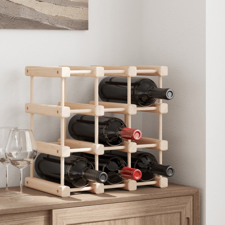 Raft De Vin Pentru 12 Sticle, 36X23X36 Cm, Lemn Masiv De Pin