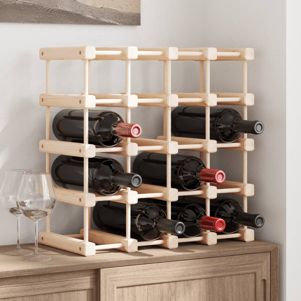 Raft De Vin Pentru 12 Sticle, 36X23X36 Cm, Lemn Masiv De Pin