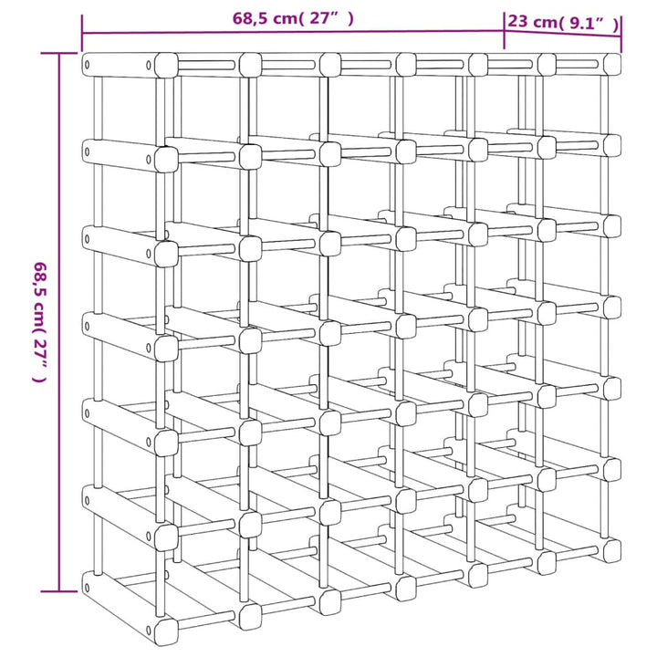 Raft De Vin Pentru 42 Sticle, 68,5X23X68,5 Cm, Lemn Masiv Pin