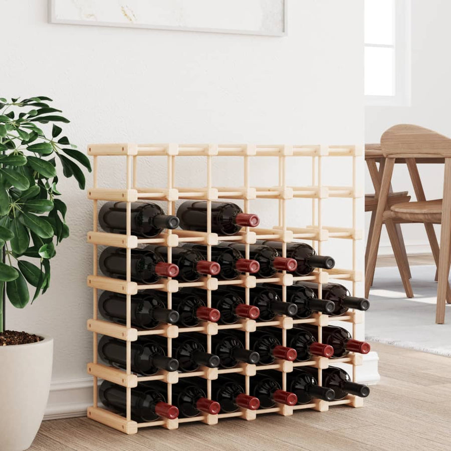 Raft De Vin Pentru 42 Sticle, 68,5X23X68,5 Cm, Lemn Masiv Pin