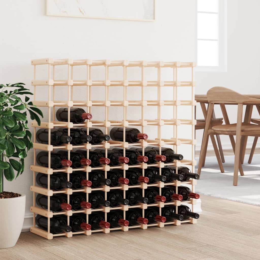 Raft De Vin Pentru 42 Sticle, 68,5X23X68,5 Cm, Lemn Masiv Pin