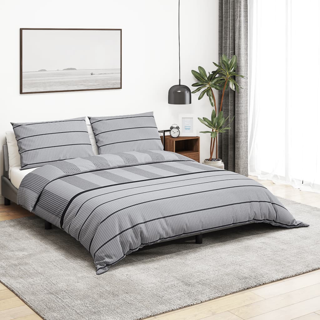Set Cu Husă De Pilotă, Gri, 240X220 Cm, Bumbac