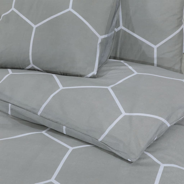 Set Cu Husă De Pilotă, Gri, 260X220 Cm, Bumbac Gri Și Alb