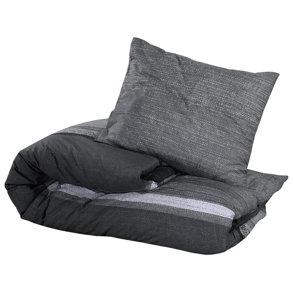 Set Cu Husă De Pilotă, Gri Închis, 240X220 Cm, Bumbac