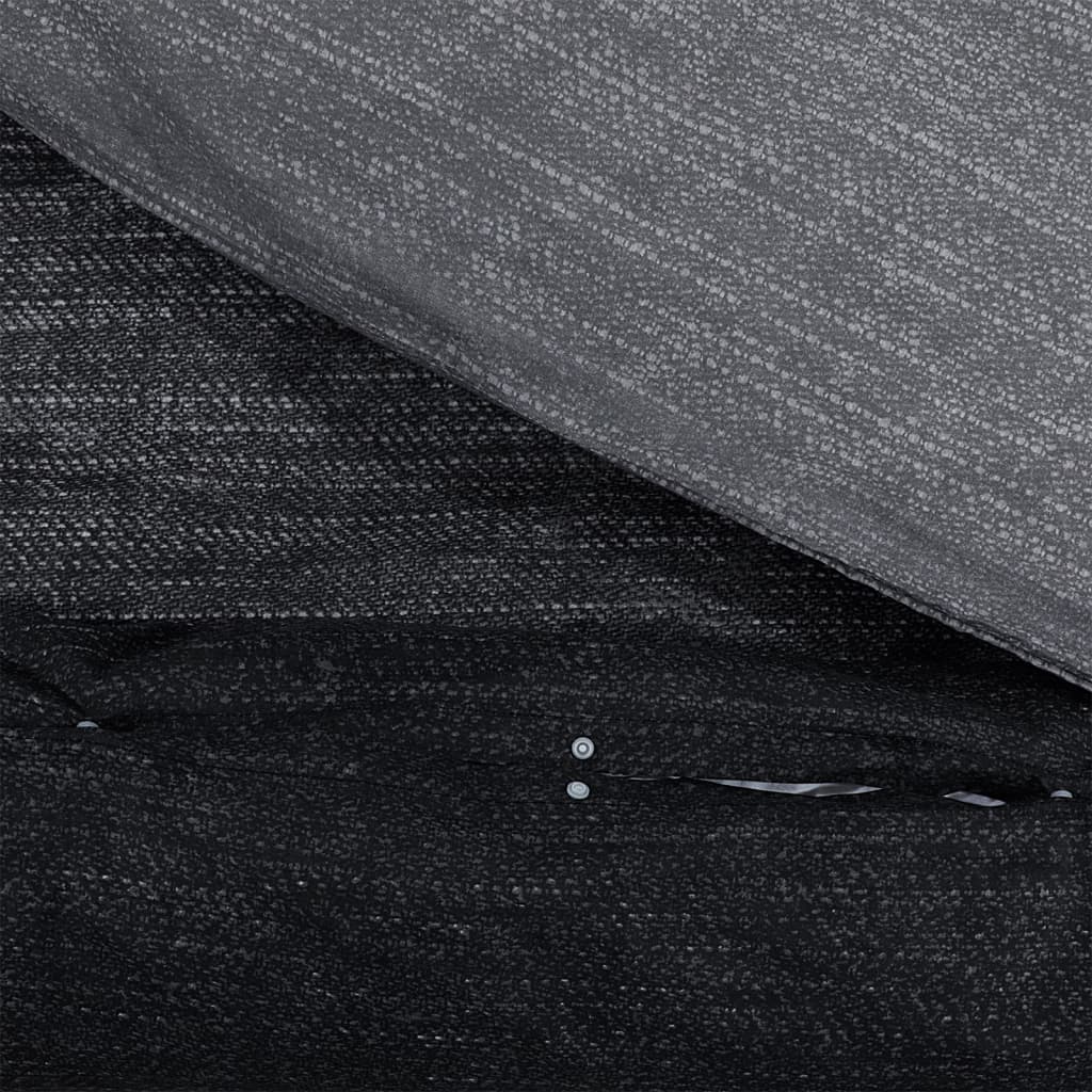 Set Cu Husă De Pilotă, Gri Închis, 220X240 Cm, Bumbac Gri Închis Și Negru