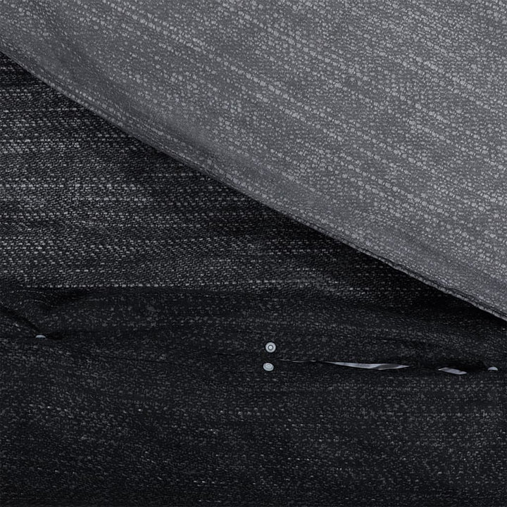 Set Cu Husă De Pilotă, Gri Închis, 220X240 Cm, Bumbac Gri Închis Și Negru