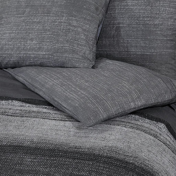 Set Cu Husă De Pilotă, Gri Închis, 220X240 Cm, Bumbac Gri Închis Și Negru