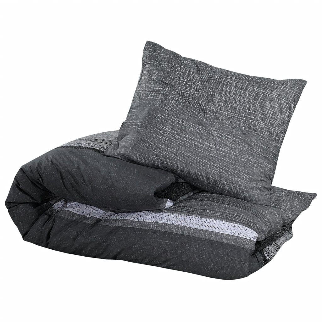 Set Cu Husă De Pilotă, Gri Închis, 200X220 Cm, Bumbac