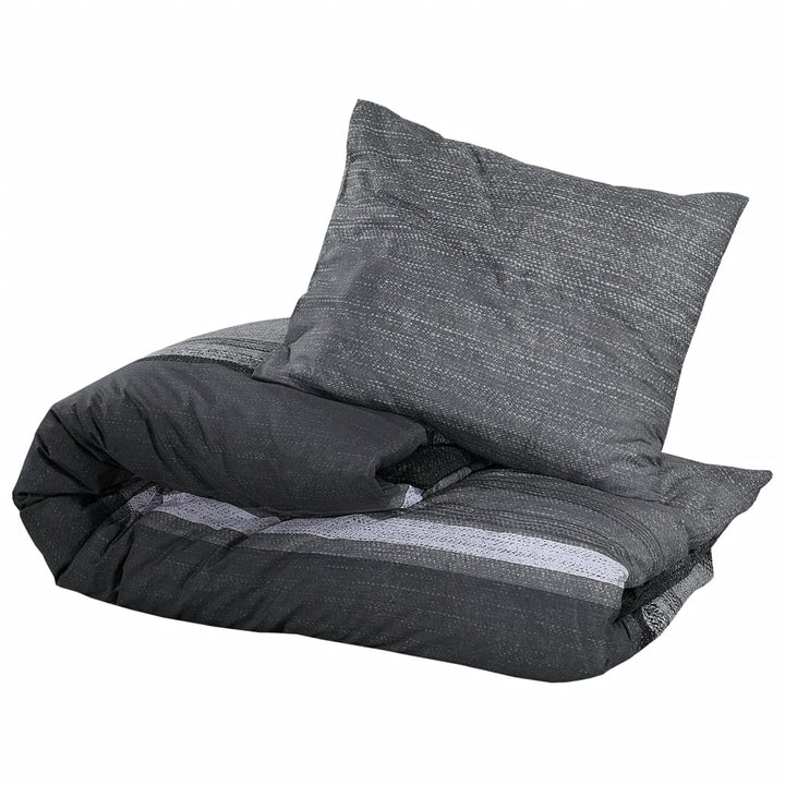 Set Cu Husă De Pilotă, Gri Închis, 200X220 Cm, Bumbac