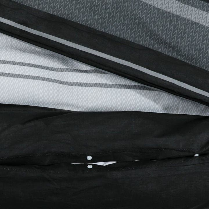 Set Cu Husă De Pilotă, Negru Și Alb, 200X200 Cm, Bumbac