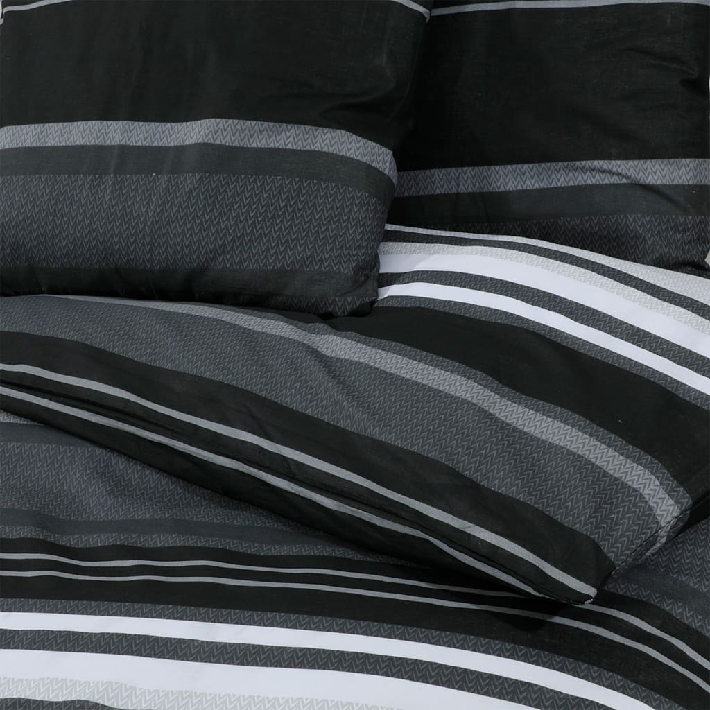 Set Cu Husă De Pilotă, Negru Și Alb, 200X200 Cm, Bumbac