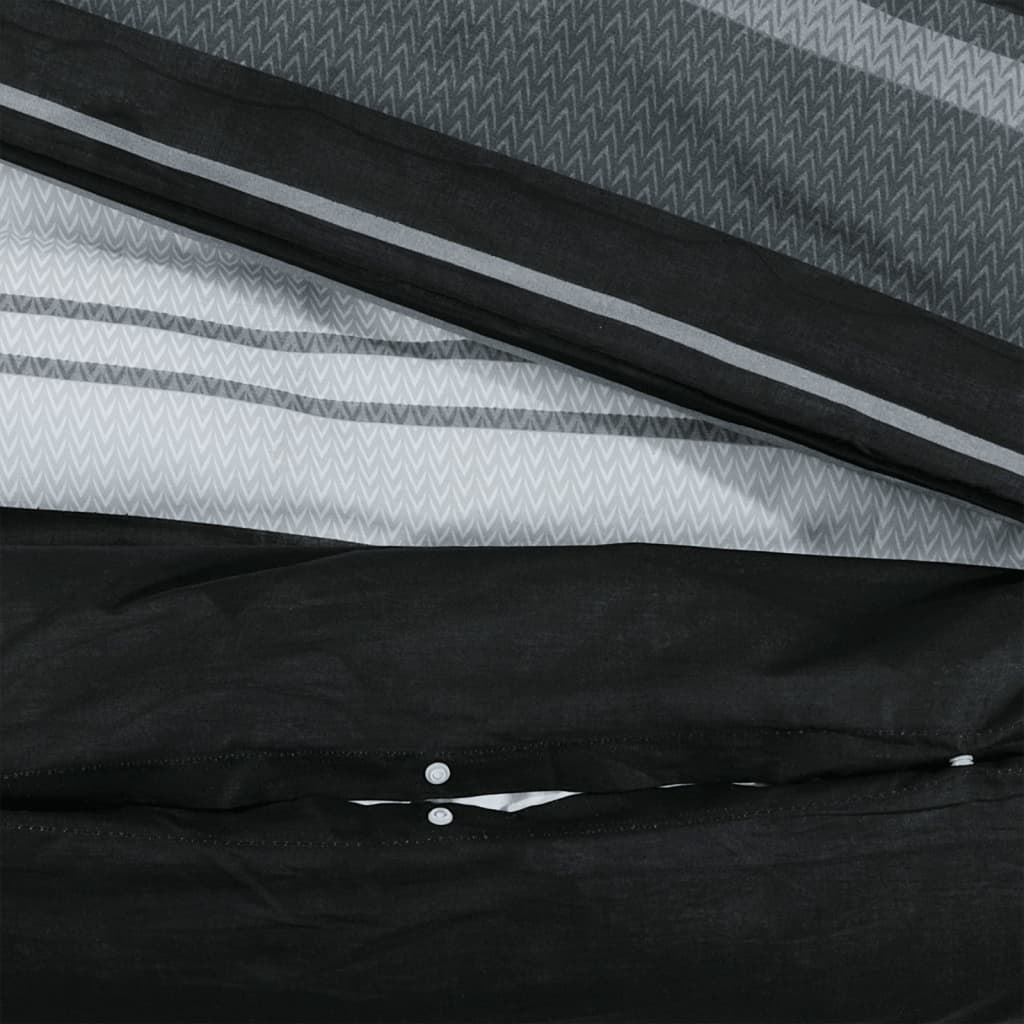 Set Cu Husă De Pilotă, Negru Și Alb, 260X240 Cm, Bumbac