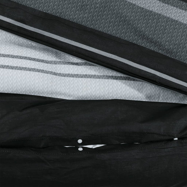 Set Cu Husă De Pilotă, Negru Și Alb, 260X240 Cm, Bumbac