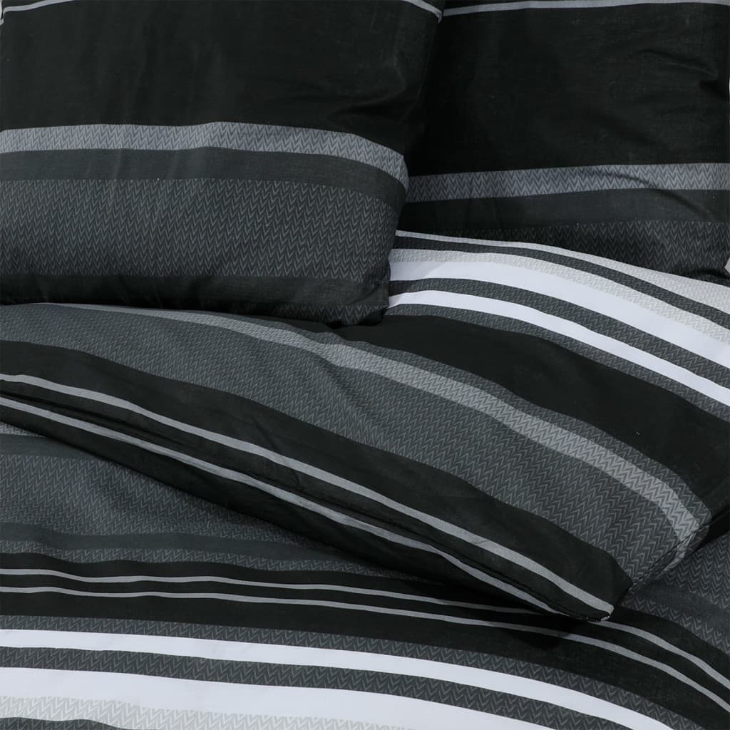 Set Cu Husă De Pilotă, Negru Și Alb, 260X240 Cm, Bumbac