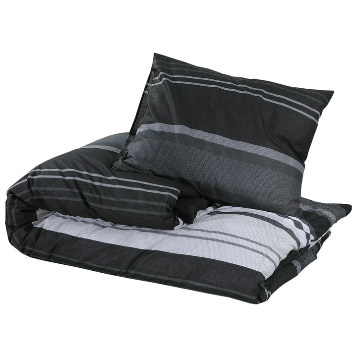 Set Cu Husă De Pilotă, Negru Și Alb, 155X220 Cm, Bumbac