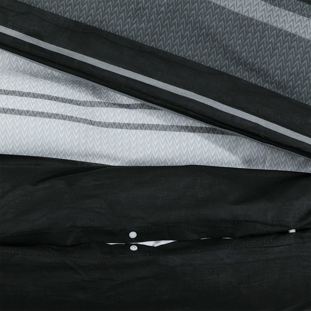 Set Cu Husă De Pilotă, Negru Și Alb, 155X220 Cm, Bumbac